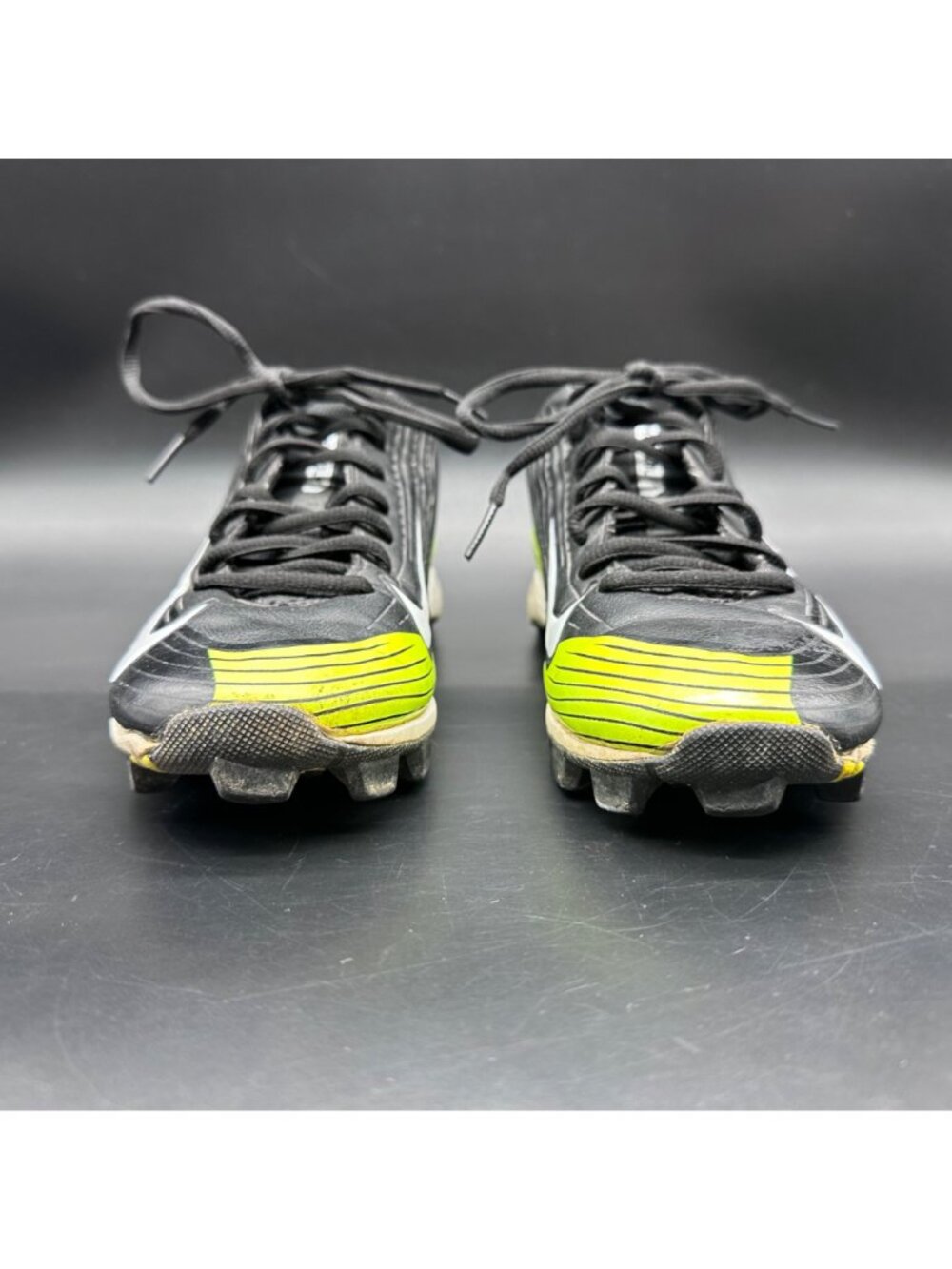 Nike Vapor Baseball Cleats Black Neon Yellow Size 5Y Youth Sports Turf Shoes - Picture 2 of 14